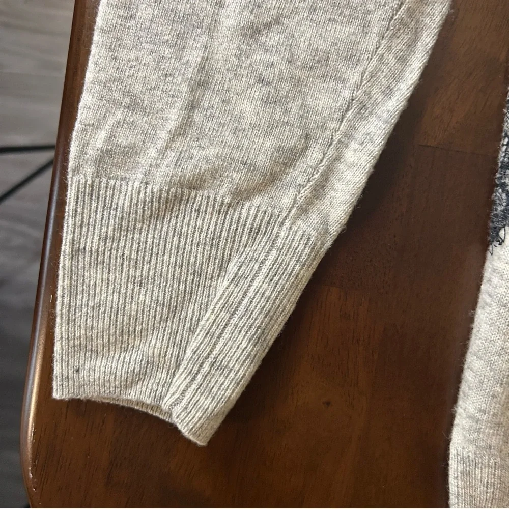 J. CREW LACE WOOL BLEND SWEATER GRAY BLACK SIZE Medium